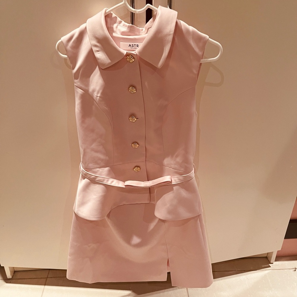 ASTR Blush Pink Formal Kids Dress with Gold Accents